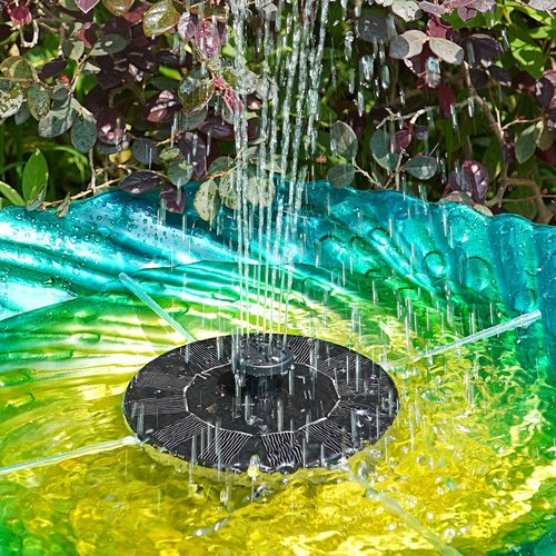 AMZtime Solar Bird Bath Fountain - 1.4W Solar Powered Pump with Upgraded Panels | Ideal for Ponds & Gardens