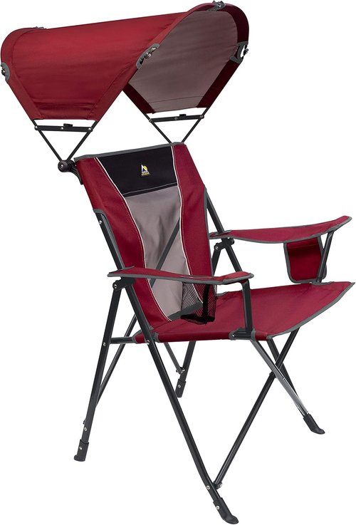 GCI Outdoor Comfort Pro Sunshade Chair - Cinnamon Red | Ultimate Relaxation & UV Protection