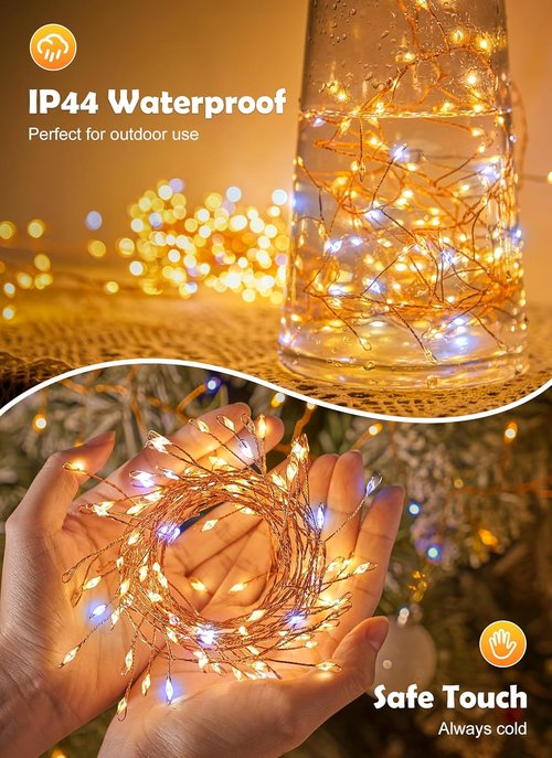 Fairy Lights | 10FT 200LED Twinkle String Lights - Waterproof Indoor/Outdoor Decor for Home & Garden
