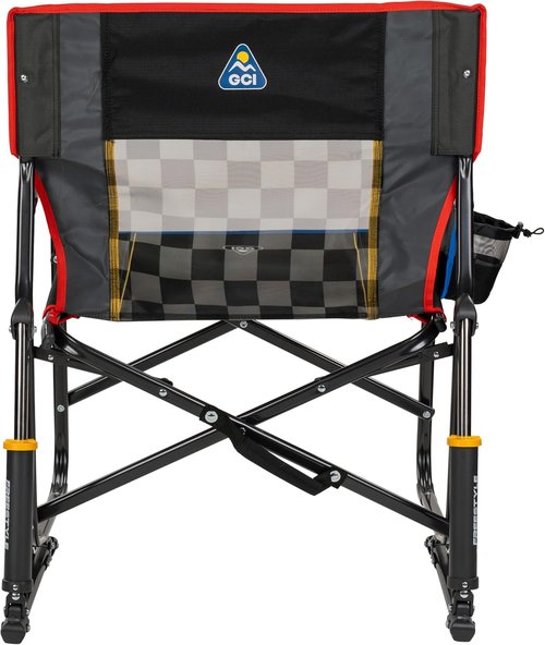 GCI Outdoor NASCAR Freestyle XL Rocker Camping Chair - Portable Folding Design with Durable Armrests & Drink Holder | Ideal for Big and Tall, Black