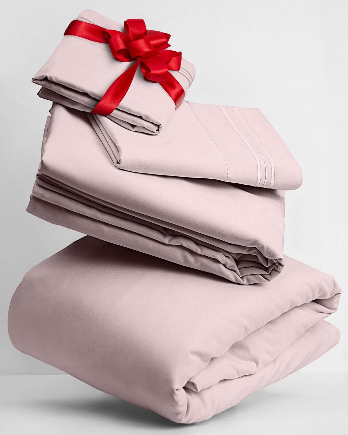 Mellanni Twin Sheets Set - 3 PC Luxury Bedding Collection | Extra Soft, Cooling, Wrinkle-Resistant (Twin, Blush Pink)