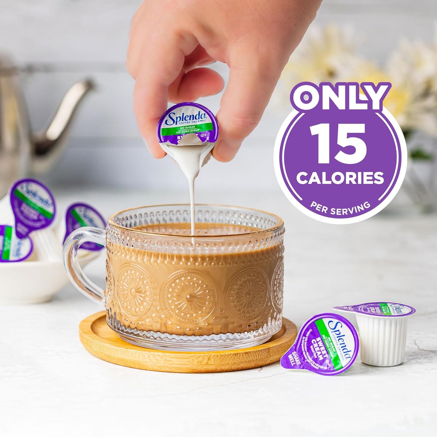 SPLENDA Sugar Free Sweet Cream Coffee Creamer Cups - 180 Count Single Serve Pods
