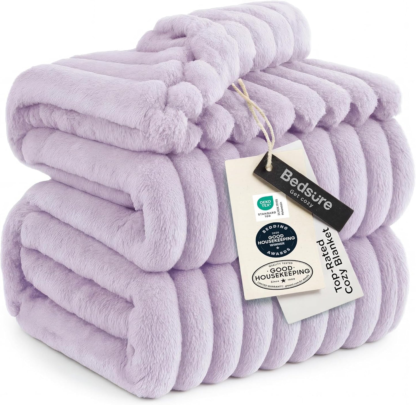 Bedsure GentleSoft Fleece Blanket - Super Soft Lavender Fog King Blanket, 108x90 Inches