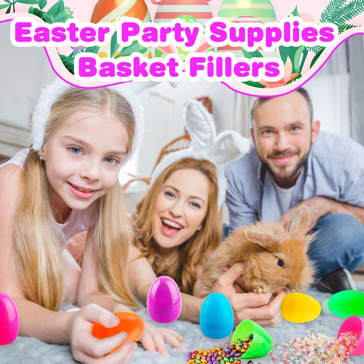 4 Inch Plastic Fillable Easter Eggs 36/54/ 66/78 pcs Large Colorful Easter Egg Big Flat Bottom Eggs Bulk for Easter Basket Fillers Egg Hunt Party Supplies (36 Pcs (6 Color) - Flat Bottom (4 Inch))