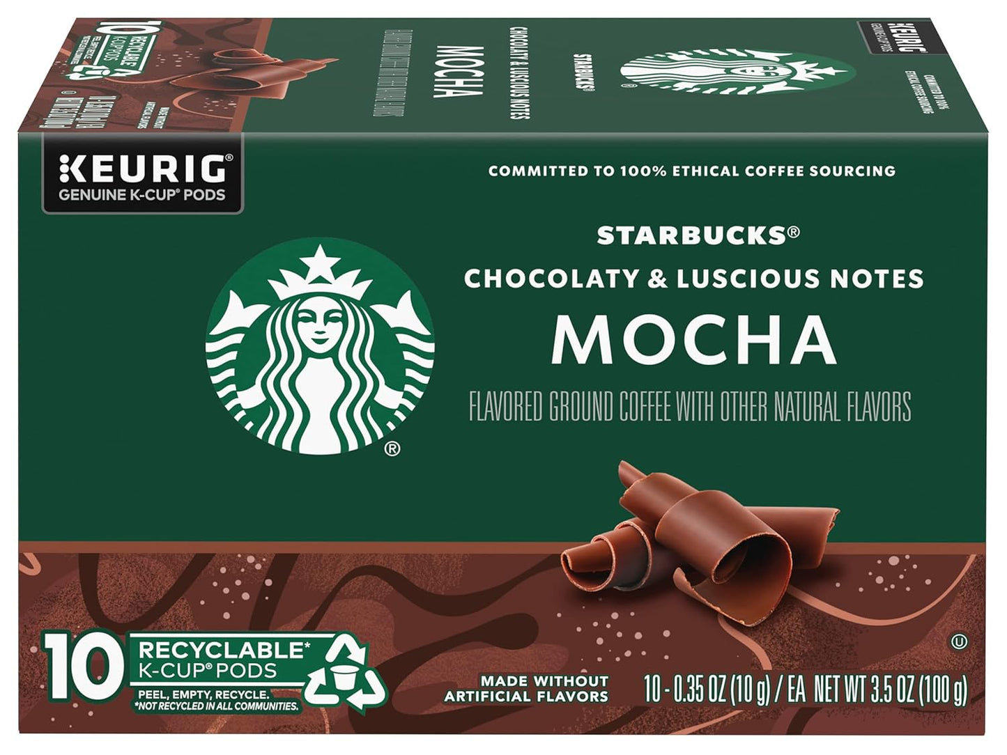 Starbucks K-Cup Mocha Coffee Pods - Rich Chocolate Flavor | Convenient Pack of 2