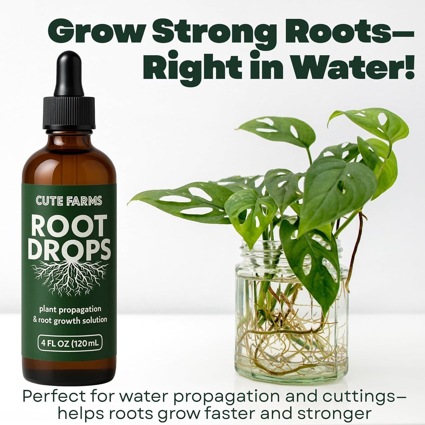 Root Drops - Liquid Rooting Booster for Rapid Growth | Stronger Roots & Reduced Transplant Shock | 4 oz