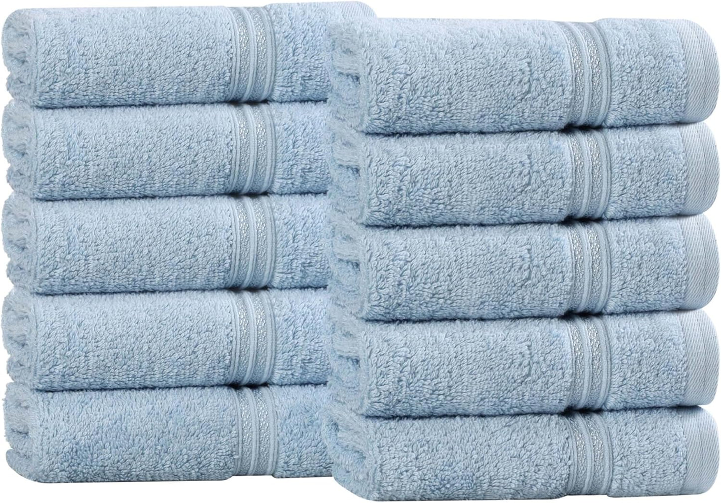 Superior Egyptian Cotton 6-Piece Towel Set, Bathroom Essentials, Towels For Bathroom, Apartment, Airbnb, Guest Bath, Face, Hand, Bath Towels, Washcloths, Absorbent, Fast Drying, Royal Purple