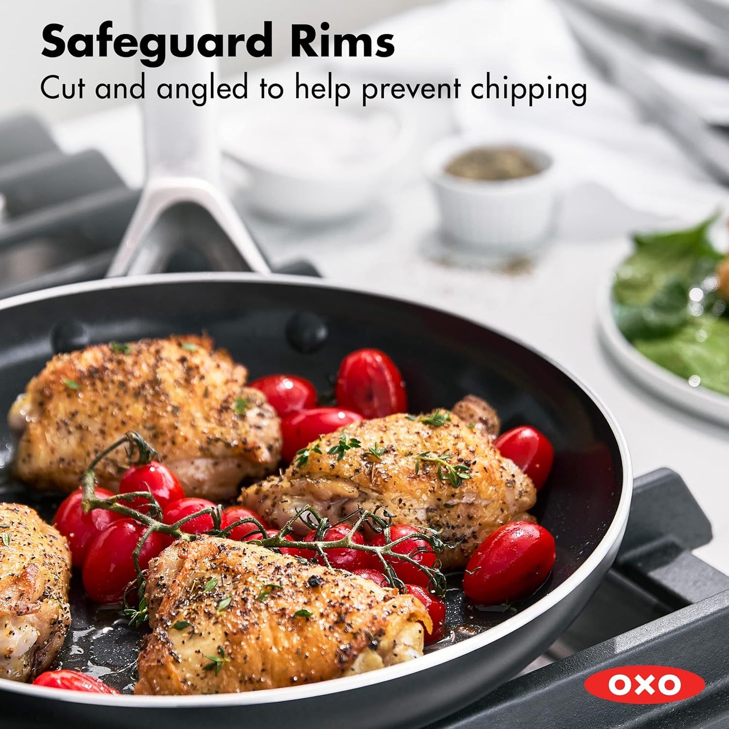 OXO Agility 10" Nonstick Frying Pan - Ceramic PFAS-Free Cookware, Induction Compatible, Black