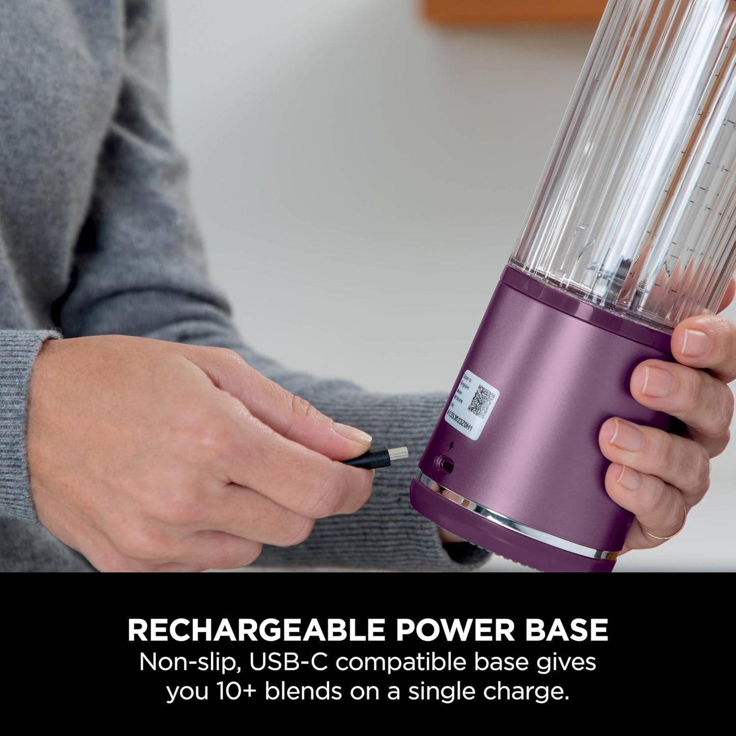 Ninja BC151PR Portable Blender - Cordless 18oz Personal Blender for Smoothies & Shakes | BPA Free, USB-C Rechargeable, Leakproof Lid