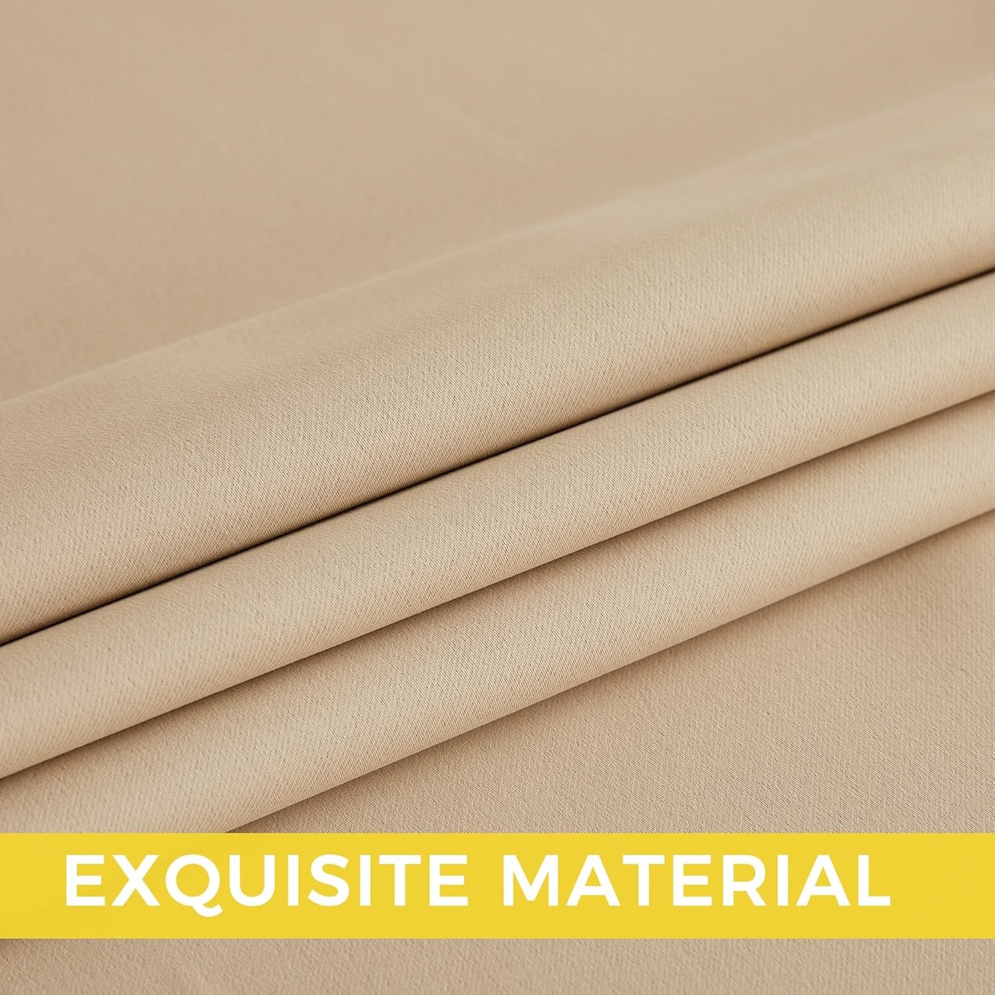 NICETOWN Room Darkening Curtains - 2 Panels in Biscotti Beige | W52 x L84 for Ultimate Light Control
