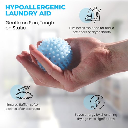 Handy Laundry Reusable Dryer Balls - Natural Fabric Softener Alternative, Reduces Drying Time & Wrinkles (Pack of 4)