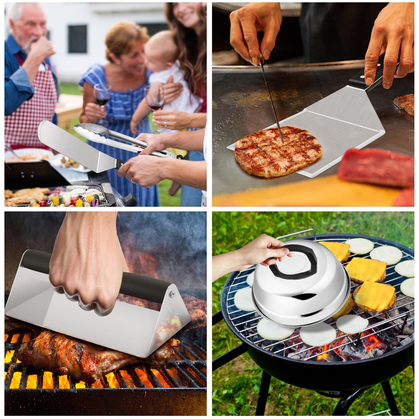 Griddle Accessories for Outdoor, Leonyo 20 Pcs Grilling Accessories, BBQ Tool Set with Griddle Grill Spatula with Smash Burger Kit, Enlarged Spatulas, Metal Scraper for Flat Top Grill Camping