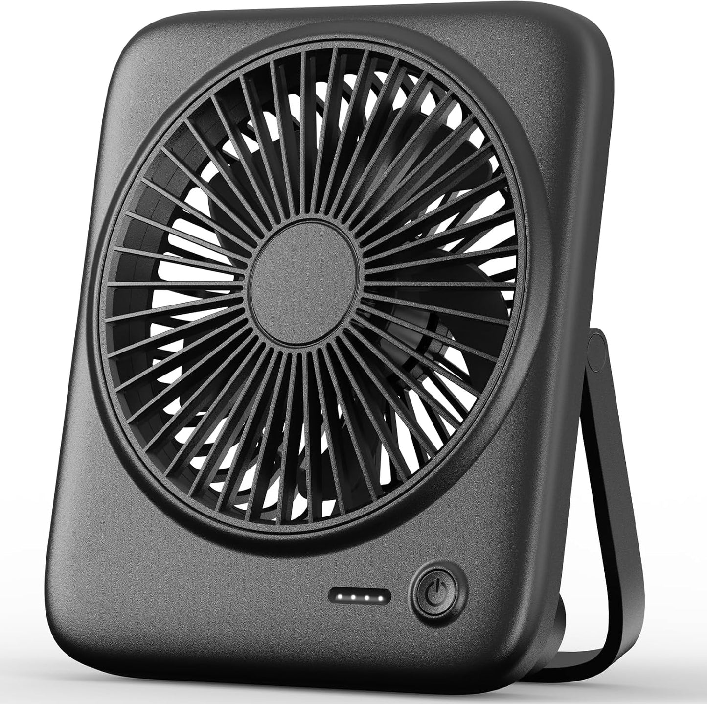 Otlonpe Portable Desk Fan - 4000mAh Rechargeable & USB Powered | Quiet 4-Speed, 6.5 Inch (Black)