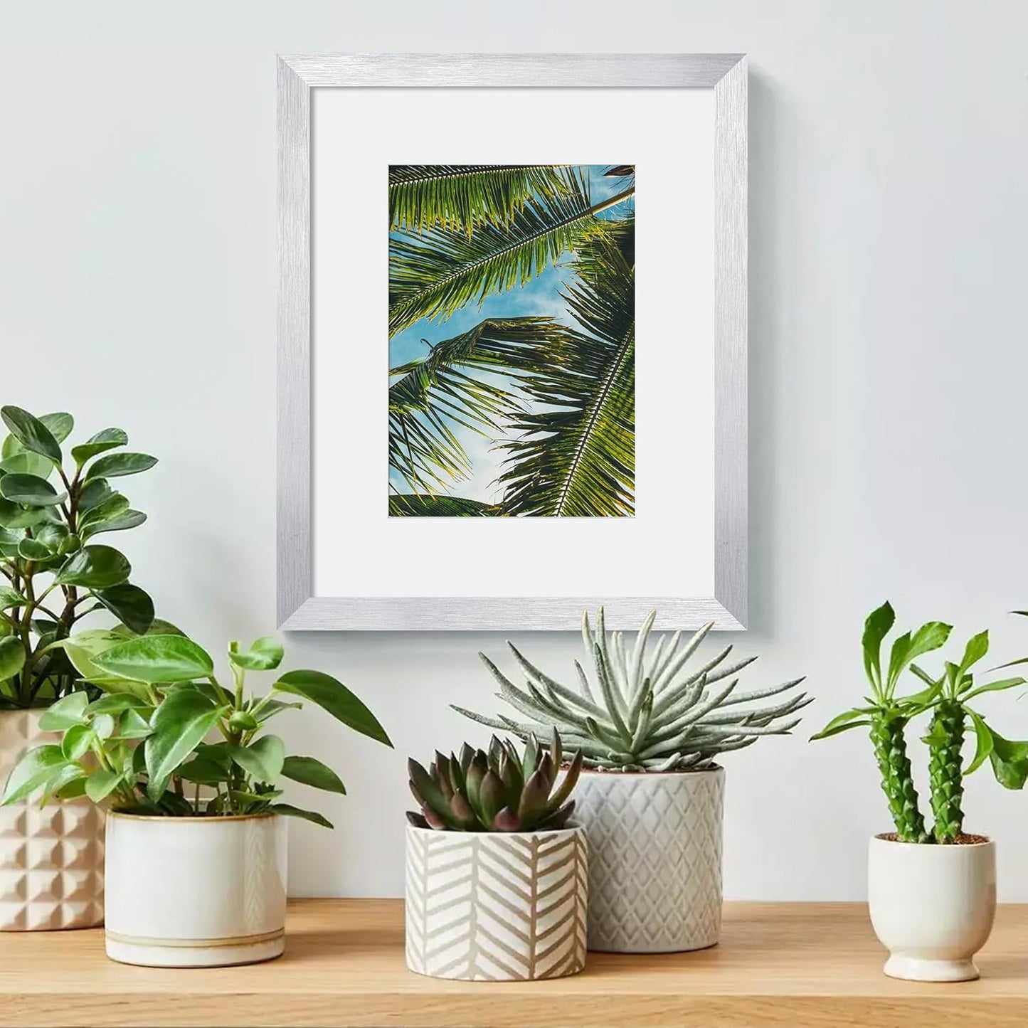 Upsimples 8x10 Picture Frame - Versatile Display for 5x7 Photos with Mat or 8x10 Without - Silver, 1 Pack