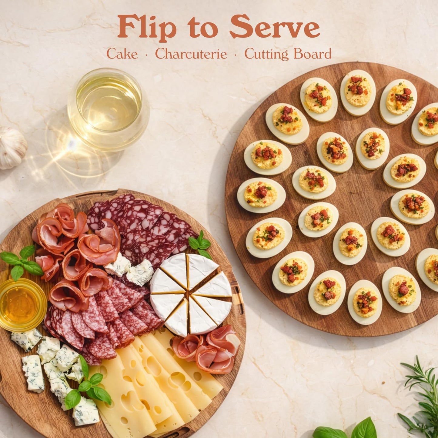 77L Deviled Egg Containers with Lid, 24-Slot Acacia Wood Deviled Egg Tray Platter for Serving and Transporting, Elegant Party & Potluck Serving Board (Black)