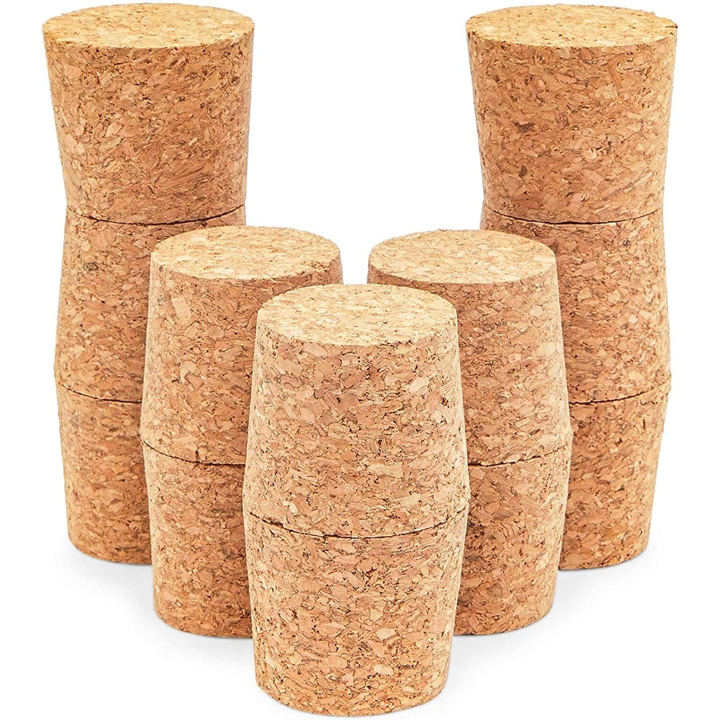 Juvale Cork Bottle Stoppers - 12-Pack, Size 22, Brown - Tapered Design for Easy Insert & Remove - Craft & DIY Projects