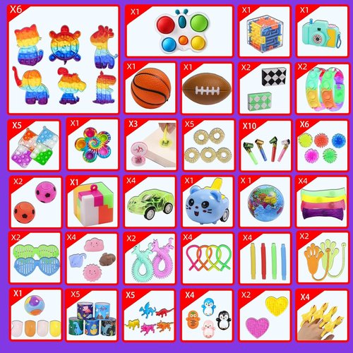 BILLFULL Fidget Toys Bulk - 1000 Pcs Kids Party Favors | Birthday Gifts & Goodie Bag Prizes