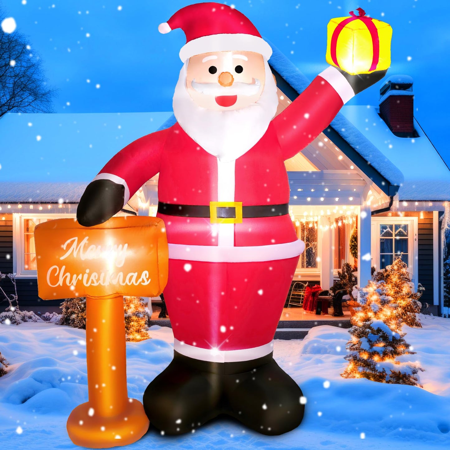 Christmas Inflatables Decorations Outdoor, 6FT Inflatable Christmas Blow Ups for Yard, Garden, Lawn & Indoor, Bright LED Lighted Xmas Decoration, Easy Setup & Weather-Resistant Holiday Display