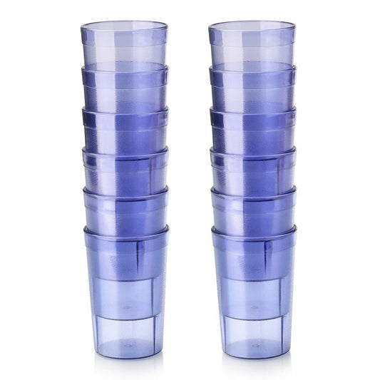 New Star Foodservice Restaurant-Grade Polycarbonate Beverage Tumblers, 8 oz, Blue, Set of 12