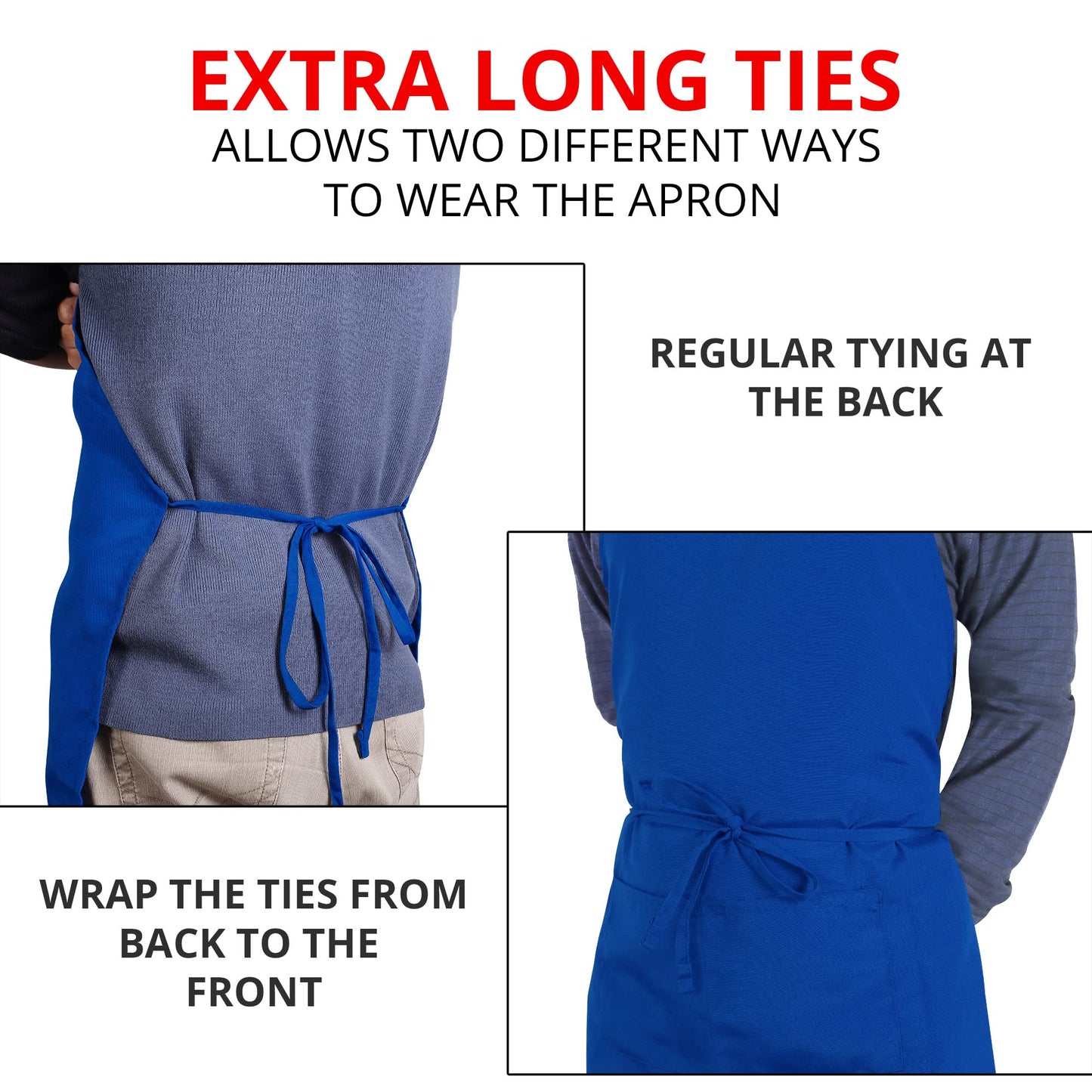 Utopia Kitchen 2 Pack Bib Apron, Adjustable with 2 Pockets, Water and Oil Resistant, Cooking Kitchen Chef Apron for Women Men