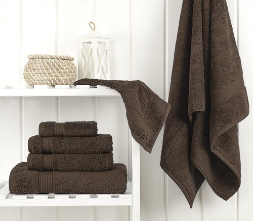 Cotton Paradise 6-Piece Towel Set - 100% Soft Absorbent Turkish Towels in Brown | Includes Bath, Hand & Washcloths