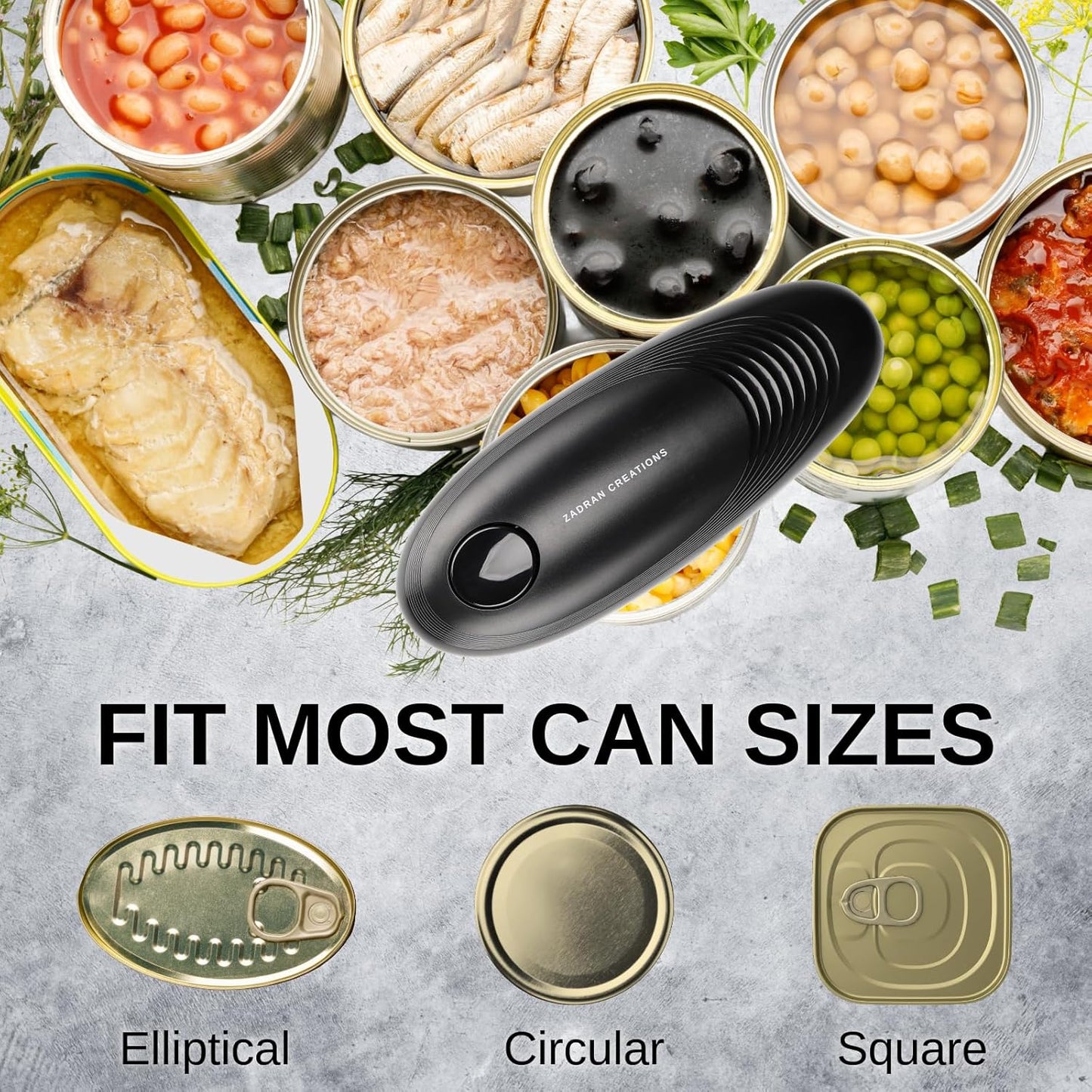 Skiennix Electric Can Opener - One Touch Automatic, Smooth Edge Design | Ideal for Seniors & Arthritis Relief