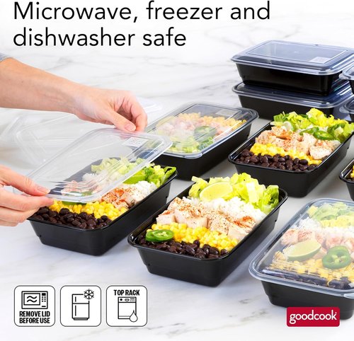 GoodCook Meal Prep Containers - Durable, BPA-Free | Perfect for Meal Planning & Storage
