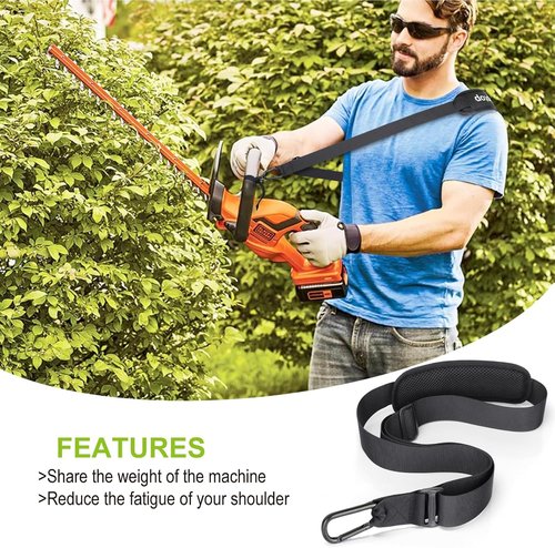 EGO Trimmer Strap - Upgraded Metal Clip Shoulder Harness for String Trimmers & Leaf Blowers