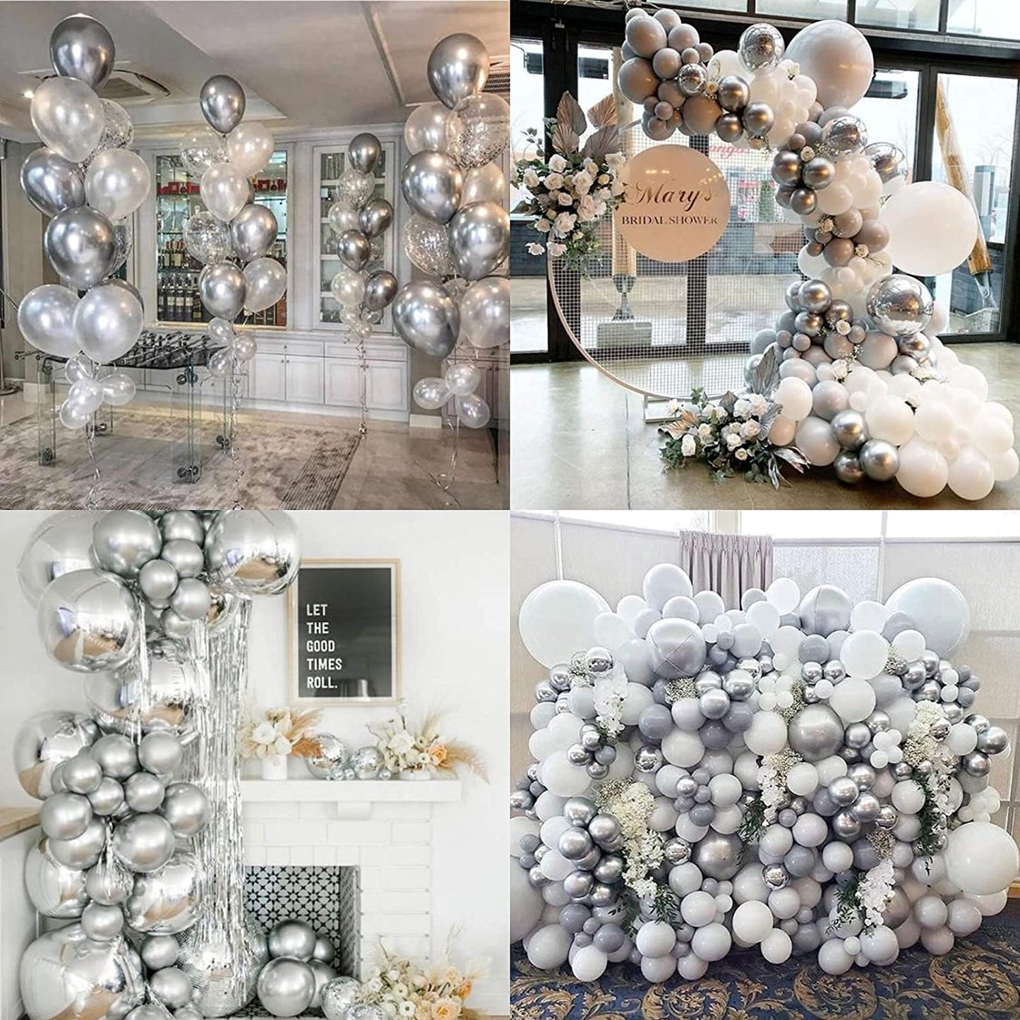 PartyWoo Metallic Silver Balloons, 25 pcs 12 Inch Silver Metallic Balloons, Silver Balloons for Balloon Garland or Arch as Wedding Decorations, Birthday Decorations, Party Decorations, Silver-G102