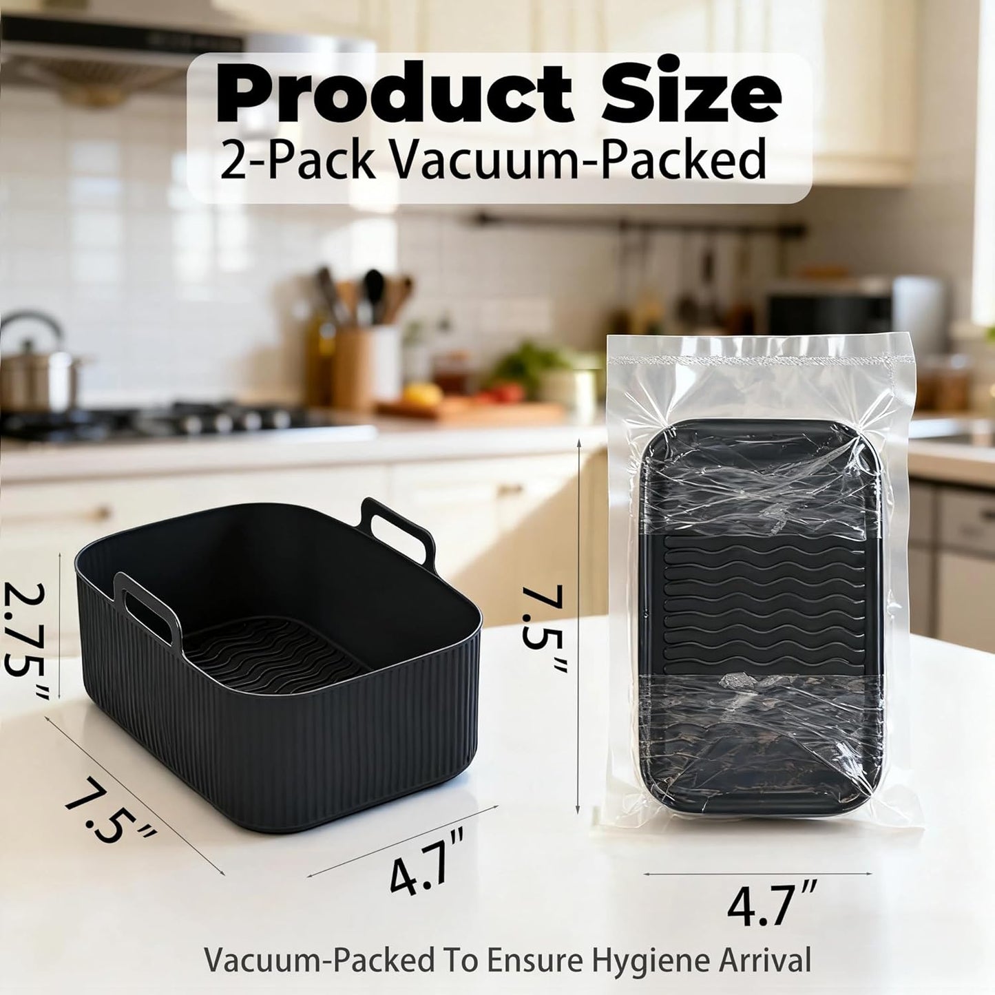 Silicone Air Fryer Liners for Ninja - Reusable 8QT Dual Basket | Easy-Clean, Dishwasher-Safe 2-Pack