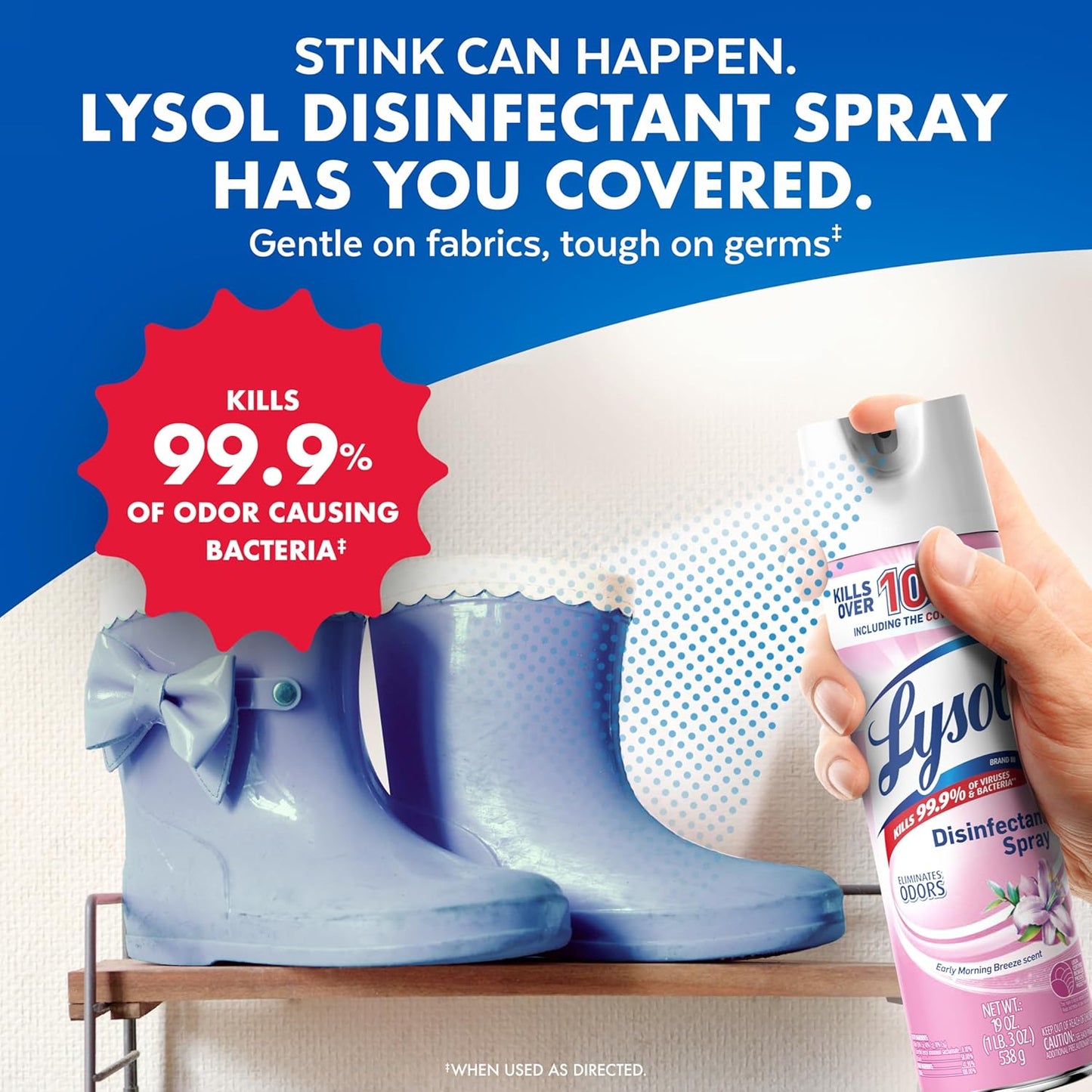 Lysol Disinfectant Spray - Antibacterial & Sanitizing Formula | Early Morning Breeze, 19 Fl Oz (Pack of 2)