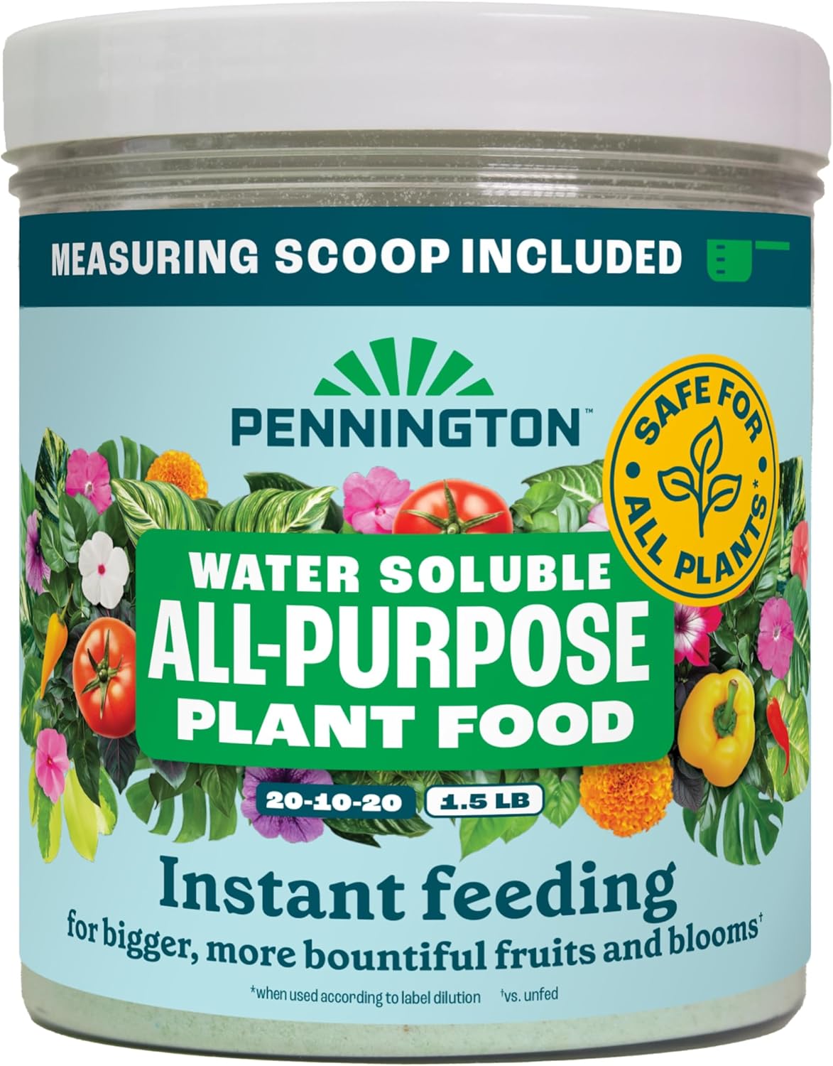 Pennington All-Purpose Plant Food - Water Soluble Formula | 20-10-20 | 1.5 lb Size