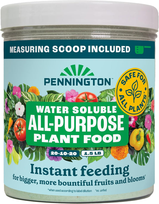 Pennington All-Purpose Plant Food - Water Soluble Formula | 20-10-20 | 1.5 lb Size