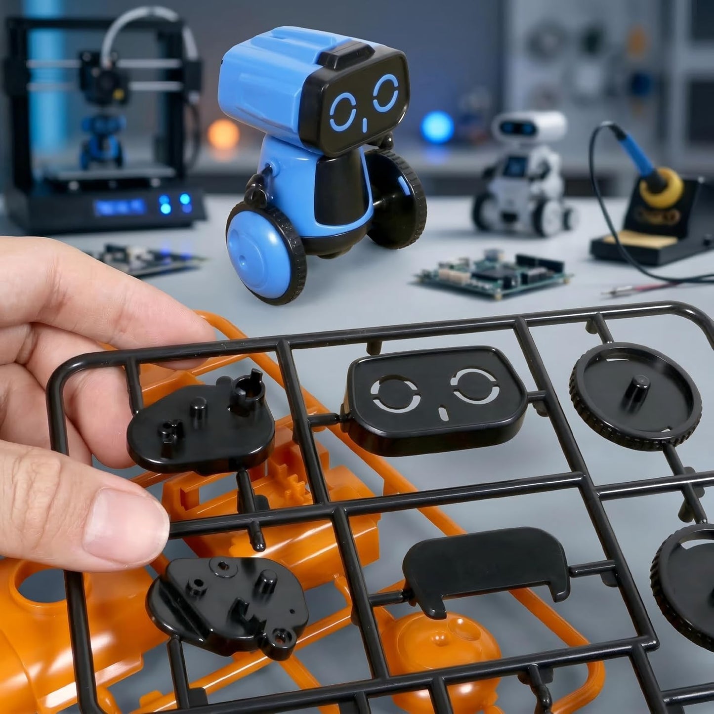 Science Saltwater-Powered Robot Kit - DIY STEM Gift for Boys & Girls | No Batteries Required, Blue
