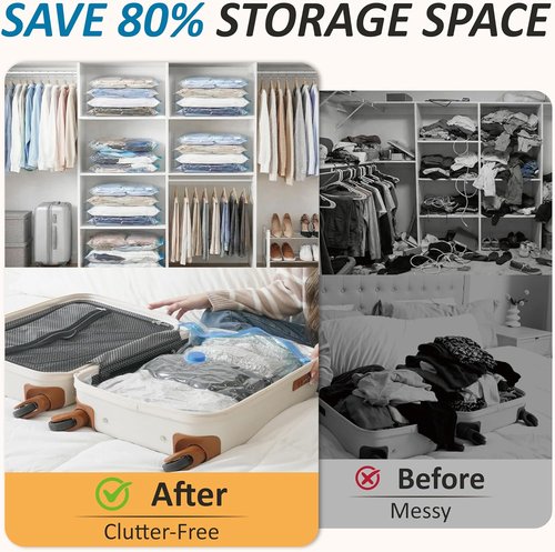 Cozy Essential Vacuum Storage Bags - 80% Compression Space Saver for Clothes & Bedding | 20-Pack