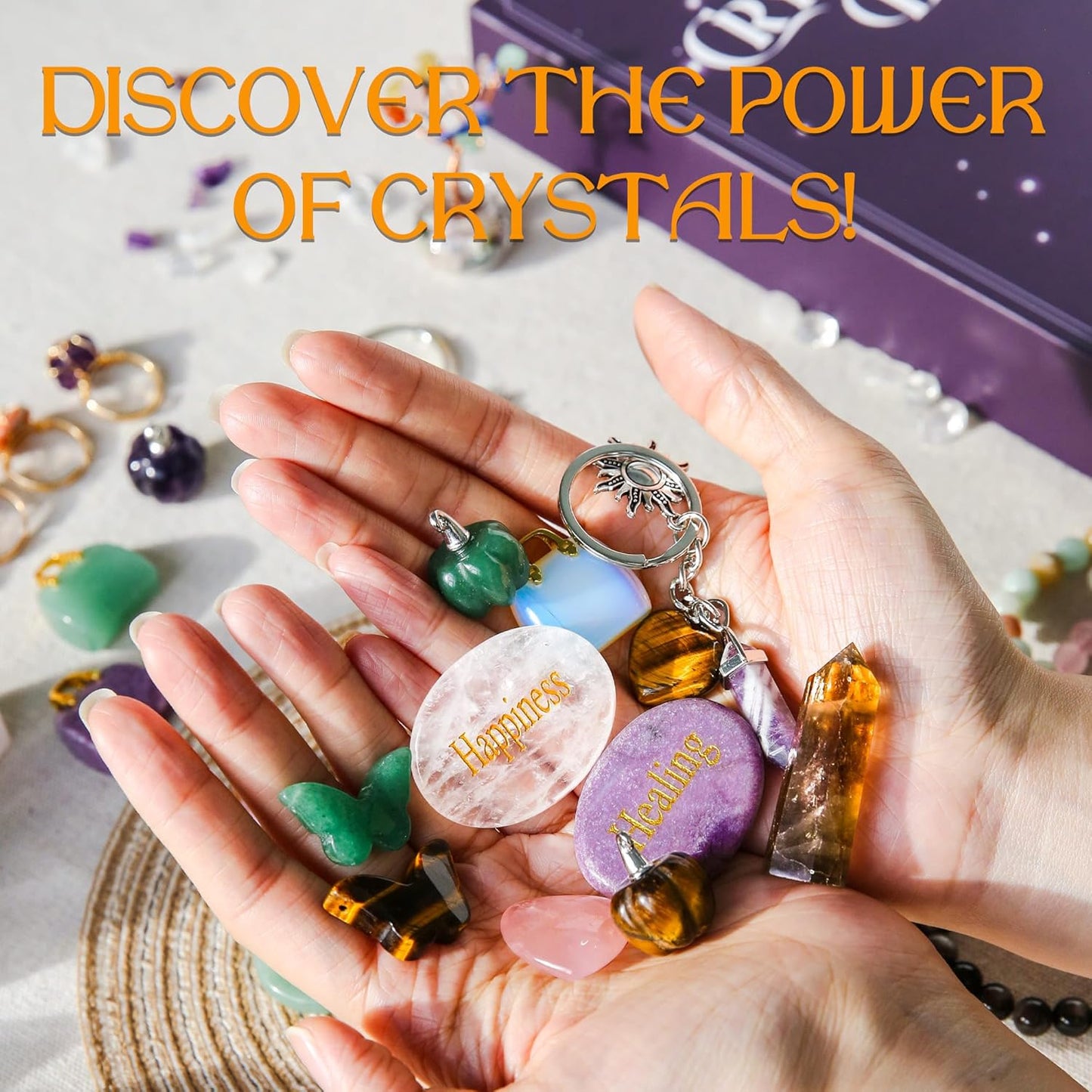 MYDAYS&DESIGN 2026 Crystal Advent Calendar - 12 Days of Zodiac Healing Crystals & Gemstones Gift for Women, Teens & Girls