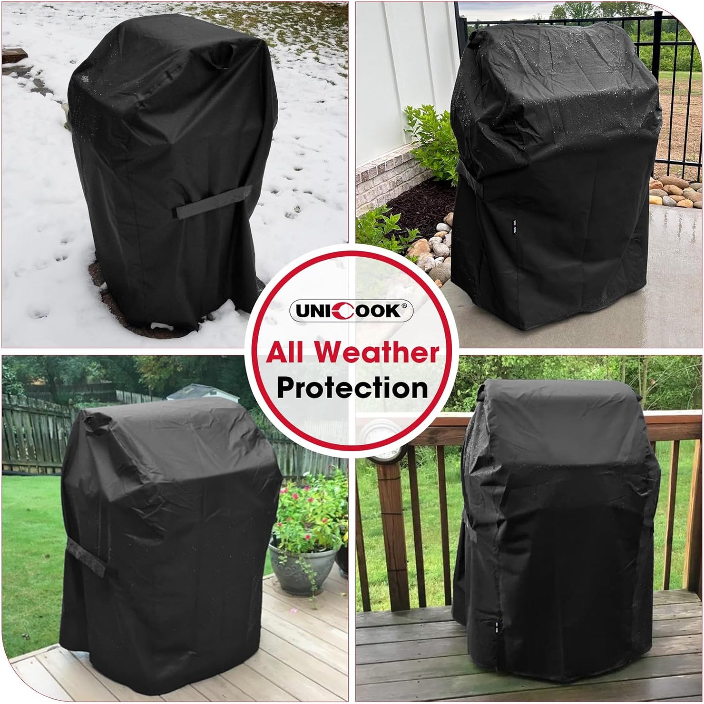 Unicook 30-Inch Heavy-Duty Waterproof Grill Cover - Fits Weber Spirit 210 | 2-Burner BBQ Protection