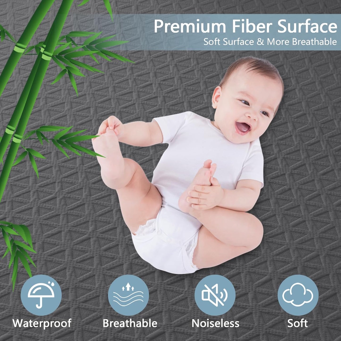 Skiennix Premium Waterproof Mattress Protector - Breathable Cooling Bed Cover, Twin Size, Gray