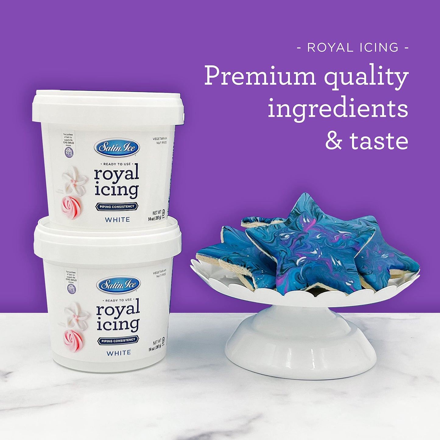 White RTU Royal Icing - 14oz - Pail