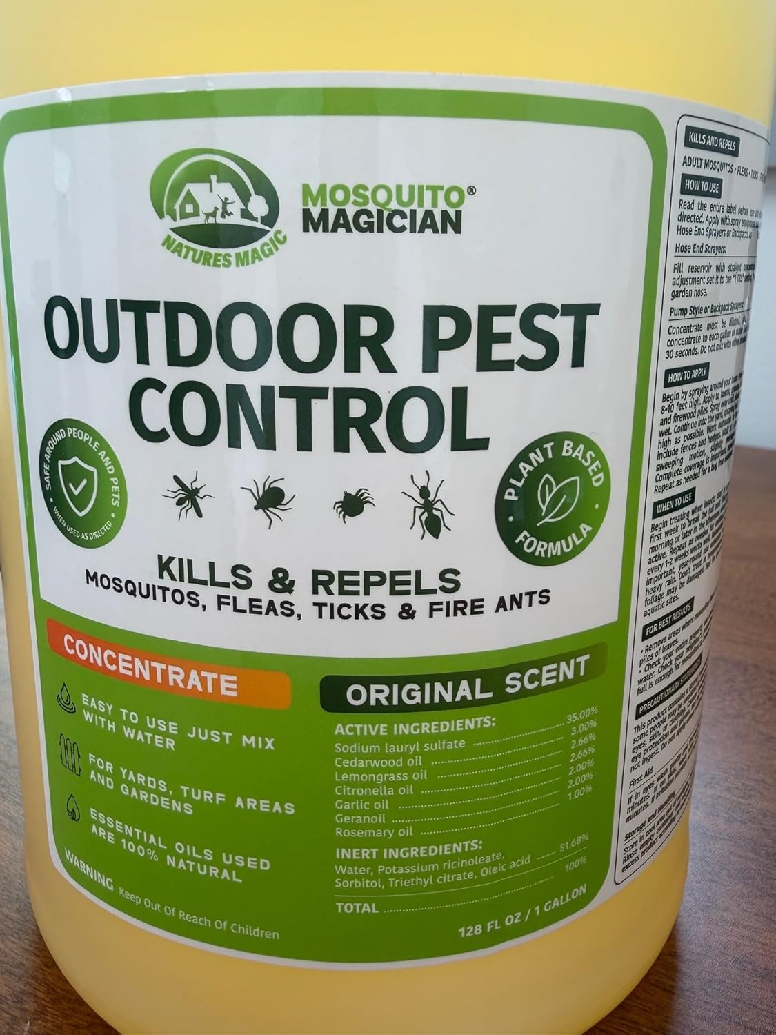 Mosquito Magician Liquid Concentrate - Pet Safe Outdoor Mosquito Repellent Yard Spray Treatment, 1 Gallon