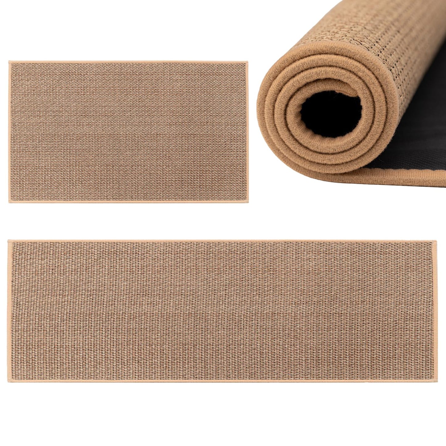 iayokocc Kitchen Mats, Non Slip, Foldable Linen Porch Water Absorbent Laundry Rooms Front Sink Kitchen Floor Mats Carpet for Bathroom, Laundry Room, Office
