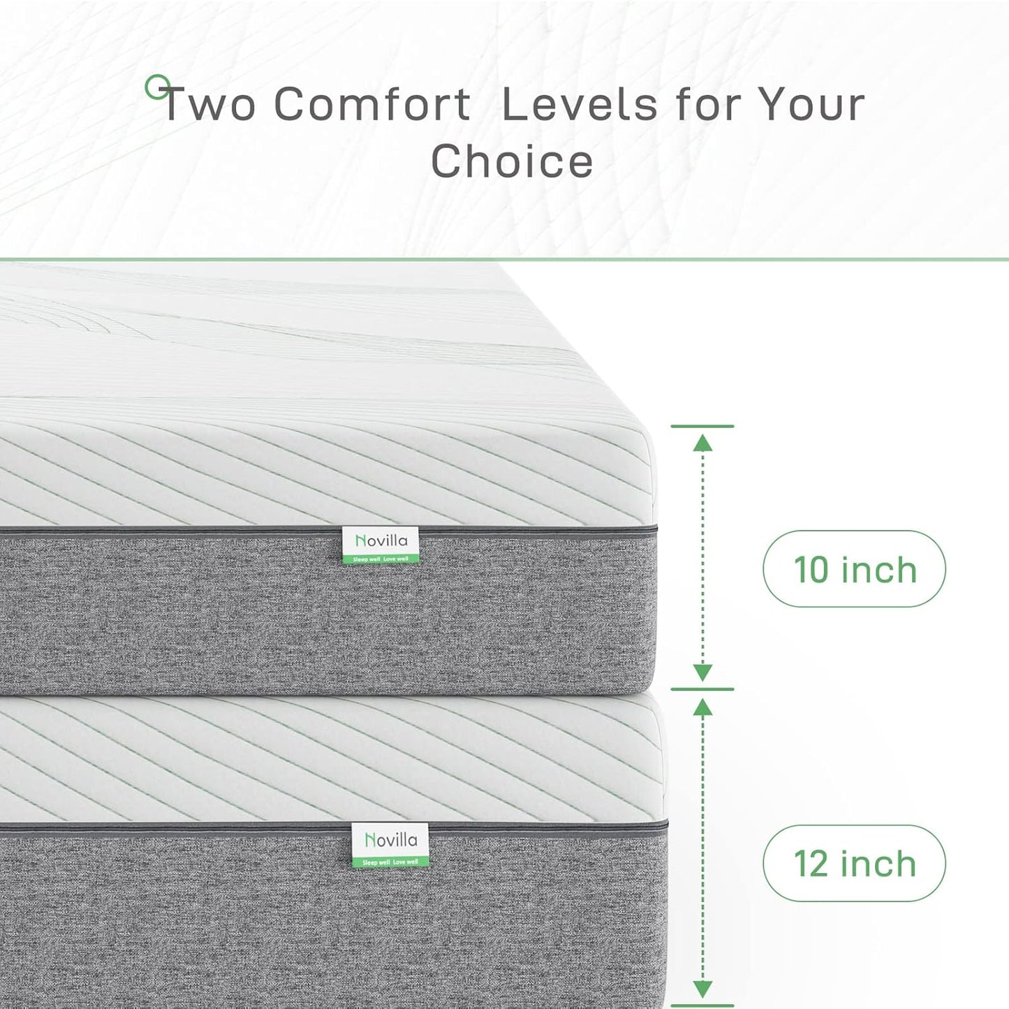 Novilla Gel Memory Foam Mattress - 10-Inch California King Size for Pressure Relief | CertiPUR-US Certified
