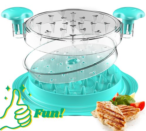 Chicken Shredder with Removable Plate - Manual Meat Shredder Tool with Transparent Lid & Cleaning Brush, Dishwasher Safe Kitchen Gadget for Shredding Chicken, Pork, Beef, Pulled Pork(Mint Green)