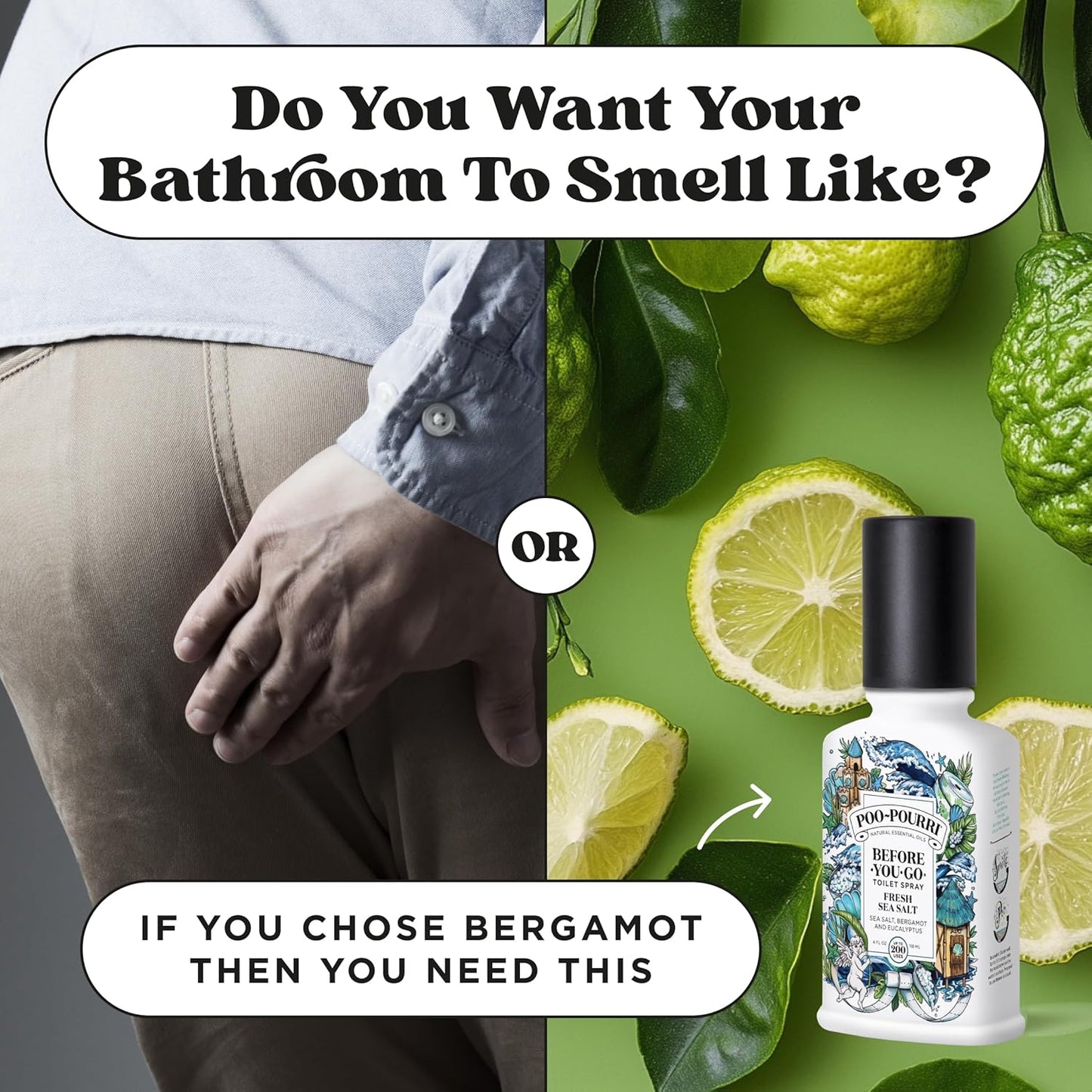 Poo-Pourri Toilet Spray - Fresh Sea Salt Scent | Plant-Based Odor Deodorizer, 4 Fl Oz (Pack of 2)