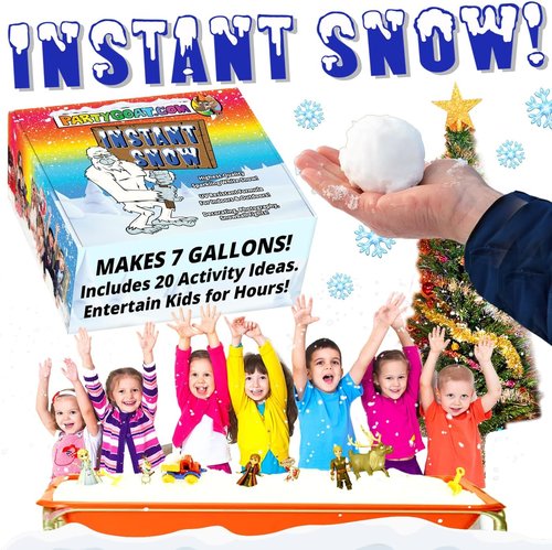 **PARTY GOAT Instant Snow Powder - Create 7 Gallons of Fake Snow for Sensory Play | 18oz Pack**