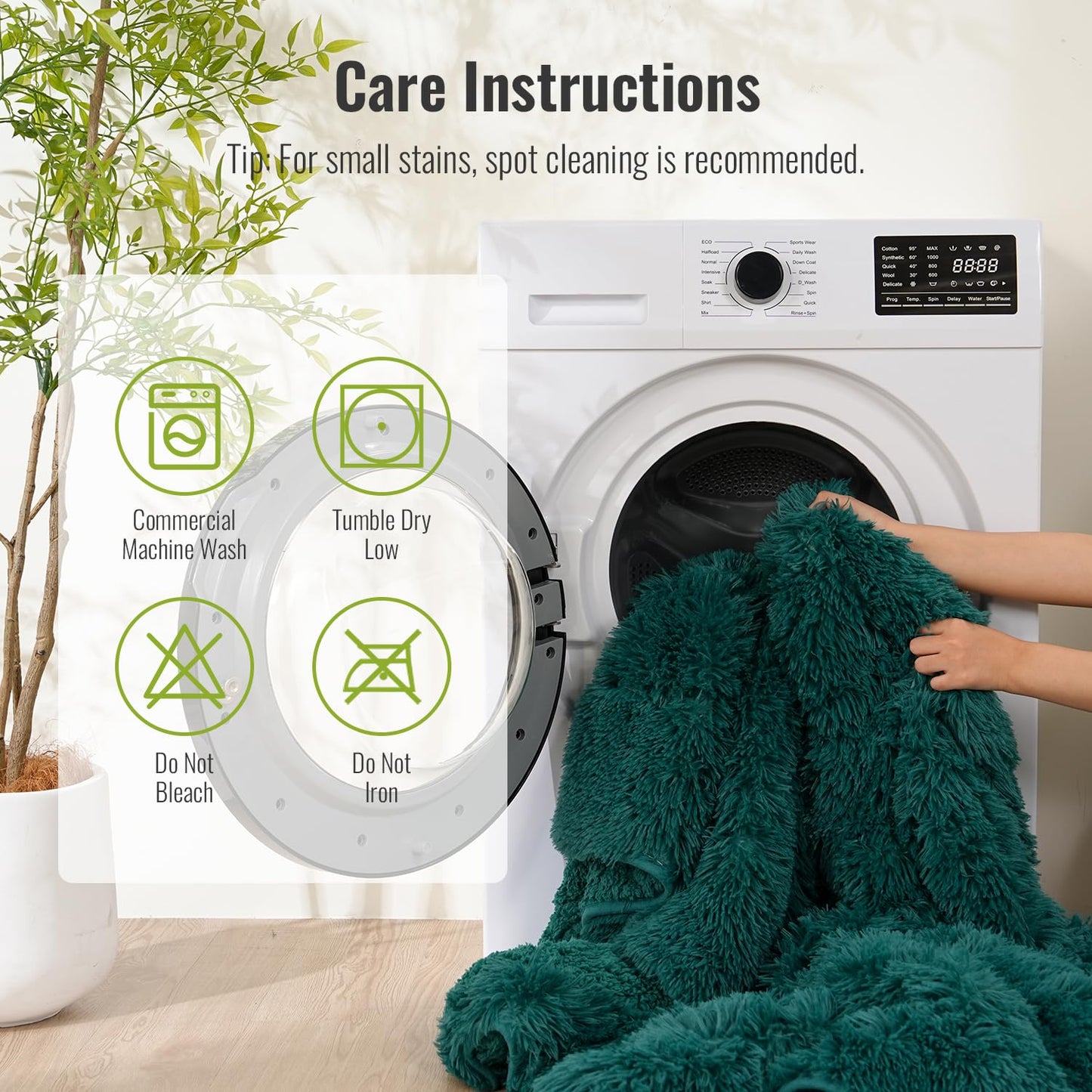 Uttermara Faux Fur Weighted Blanket Twin Size 15 Pounds, 48" x 72" Sherpa Heavy Blanket Throw for Couch Sofa Bed, Super Plush Fleece & Warm Cozy Sherpa Reverse for Calming and Relax, Forest Green