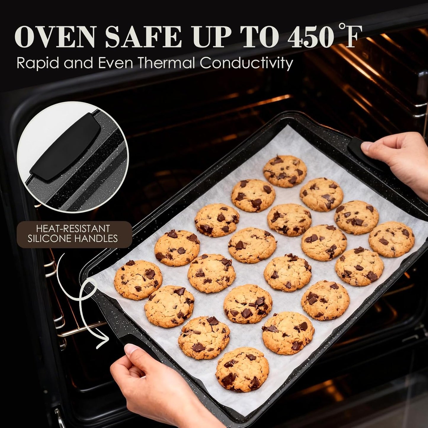 Skiennix Nonstick Baking Pans Set - Durable Bakeware for Effortless Cooking | 3-Piece Set