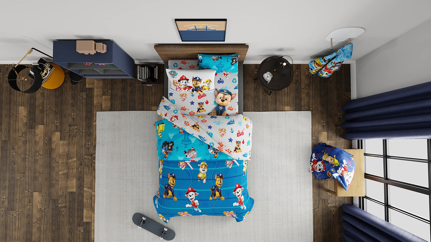 Paw Patrol Kids Bedding Super Soft Comforter and Sheet Set with Sham, 5 Piece Twin Size, (100% Officially Licensed Nickelodeon Product) By Franco