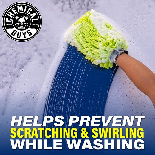 Chemical Guys Microfiber Wash Mitt - Ultra-Soft, Scratch-Free Car Wash Glove in Lime Green | Safe for Trucks & SUVs