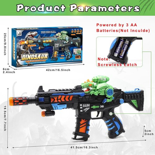 DaoDaoZhu Dinosaur Light-Up Toy Gun - Fun Sound Effects for Kids | Perfect for Indoor/Outdoor Play & Gifts for Ages 3-7